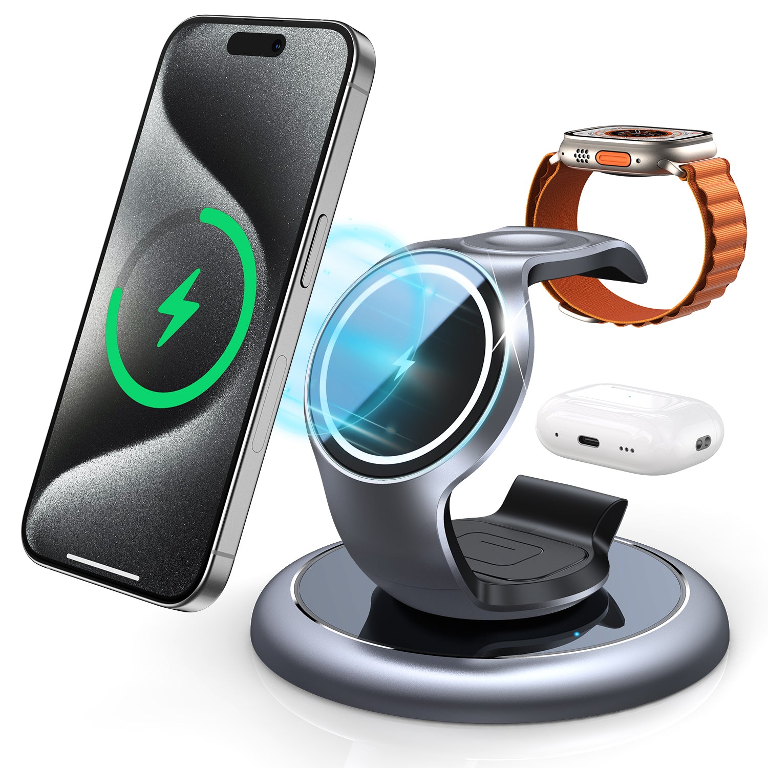 3-In-1 Magsafe Charger Wireless Charging Station for Multiple Devices