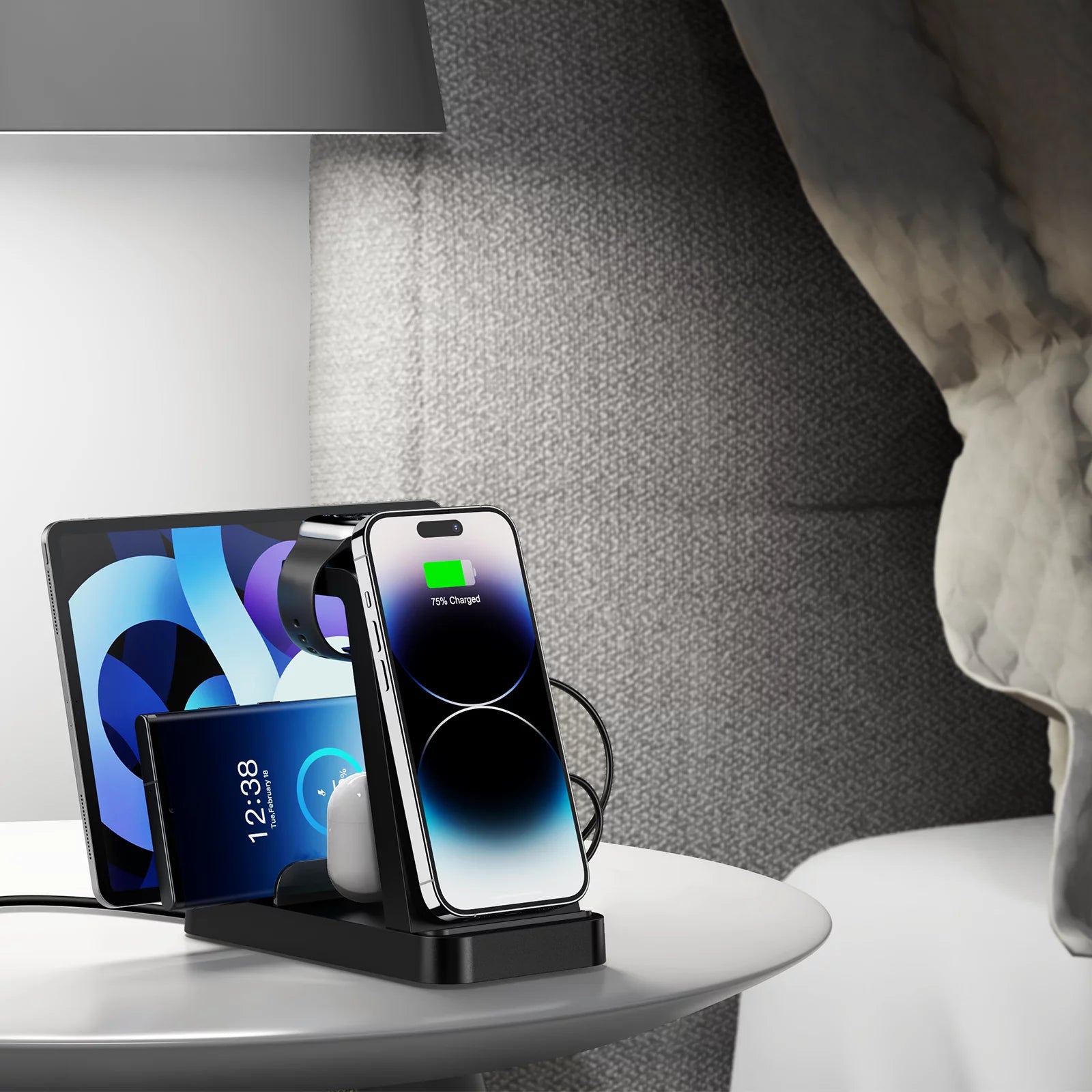 Wireless Charger for Iphone - 5 in 1 Charging Station for Multiple Devices Apple: 36W Fast Charging Dock Compatible for Iphone 16E 16 15 14 13 12 Pro Max Iwatch Samsung Tablets Ipad