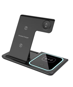 Fast Wireless Charging Station Magnetic Phone Wireless Charger Stand Hot Foldable Portable 15W for Samsung 3 in 1 Charger ABS