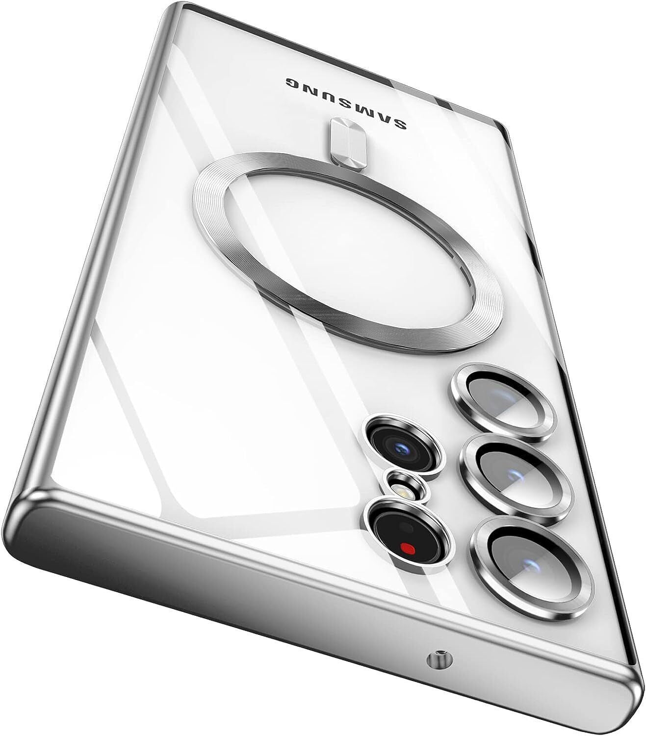 For Samsung Galaxy S25 Ultra S24 S25 S22 Clear Case Slim Plating Mag Safe Cover