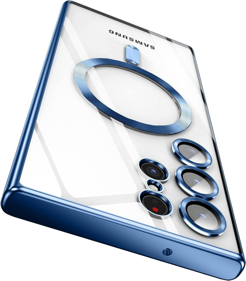 For Samsung Galaxy S25 Ultra S24 S25 S22 Clear Case Slim Plating Mag Safe Cover