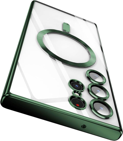For Samsung Galaxy S25 Ultra S24 S25 S22 Clear Case Slim Plating Mag Safe Cover