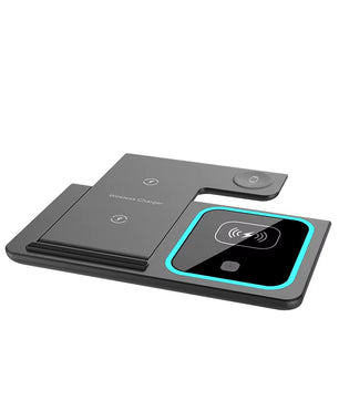 Fast Wireless Charging Station Magnetic Phone Wireless Charger Stand Hot Foldable Portable 15W for Samsung 3 in 1 Charger ABS