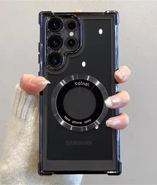 For Magsafe Plating Phone Cases for Samsung Galaxy S25 S24 S23 S22 Ultra S21 plus FE 5G Note 20 Shockproof Clear Magnetic Cover