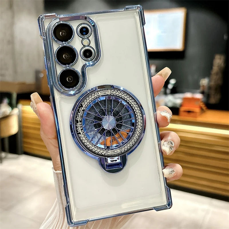 Magnetic for Magsafe Case for Smasung Galaxy S25 S24 S23 S22 S21 S20 Ultra plus Rotating Gyro Cases for Smasung S24 S23 FE Cover