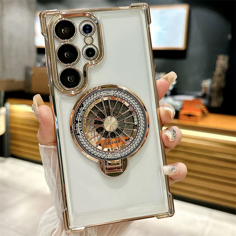 Magnetic for Magsafe Case for Smasung Galaxy S25 S24 S23 S22 S21 S20 Ultra plus Rotating Gyro Cases for Smasung S24 S23 FE Cover